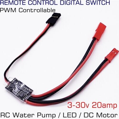 RC Remote Control 3-30v 20a Digital Electric PWM Signal Switch Water pump LED lights DC Motor Drive Fix-Wing 2.4g Transmitter