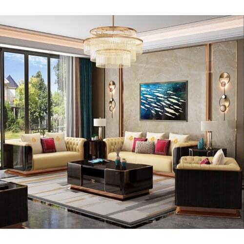 Light luxury first floor cattle villa living room combination sofa furniture
