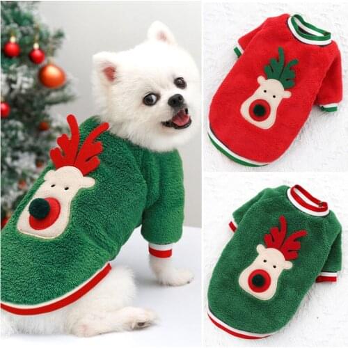 Christmas Dog Clothes New Year Pet Dogs Clothing for Small Medium Dogs Costume Chihuahua Pet Hoodie Warm Dog Clothing Yorkshire