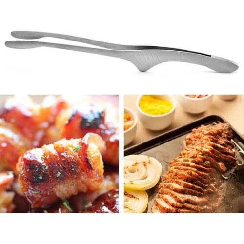 Stainless Steel BBQ Tongs Thickened Non-Slip Metal Barbecue Tongs Steak Tong Kitchen Chief Tongs Barbecue Cooking Tongs