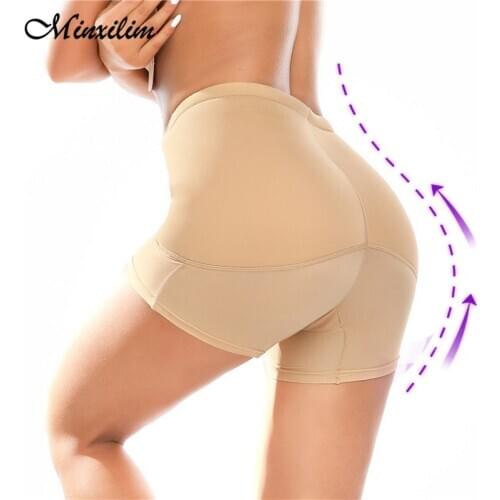 Minxilim Butt Lifter Padded Panties Enhancing Body Shaper High Waist Trainer Control Shorts Seamless Fake Hip Women Underw