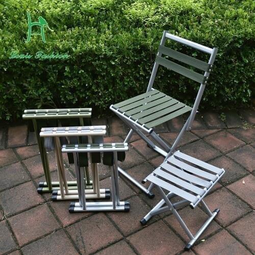 Louis Fashion Beach Chairs Outdoor Folding for Backrest Thickened Military Stool Bench Train Portable