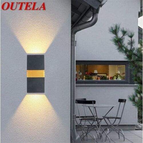 OUTELA Outdoor Wall Light Contemporary LED Lamp Waterproof Sconces Home Decorative For Porch Stairs