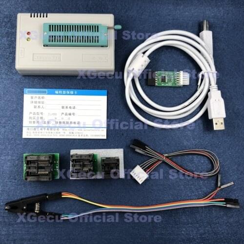 V10.27 XGecu TL866II Plus USB Universal Programmer support 15000+IC replace TL866A TL866CS+3 adapters+SOP8 Test Clip+SPI Driver