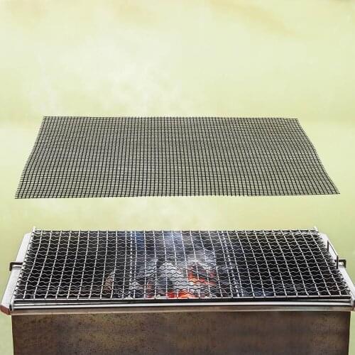 High Temperature Resistance Black Barbecue Grid Grilling Mat Non-stick Roaster Cooking Tool Pizza Mat Steamer Mat