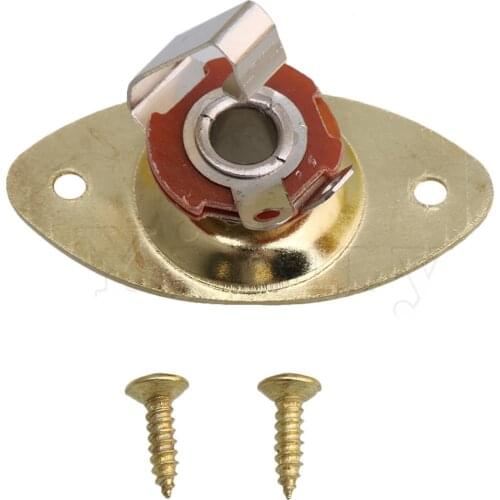 Yibuy Gold Electric Guitar Jack Plate Oval Dented Mounting Screws