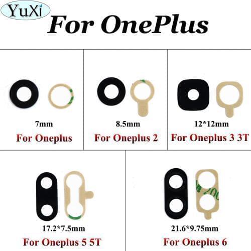YuXi For Oneplus 3 3T A3000 A3003 A3010 For Oneplus 1 2 5 5T A5000 6 A6000 Rear Back Camera Glass Lens Cover with Glue Stickers