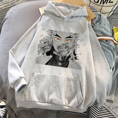 Demon Slayer Hoodie Kimetsu No Yaiba Women Hoodies Anime Harajuku Aesthetic 90s Sweatshirt Ulzzang Graphic Casual Sweatshirts