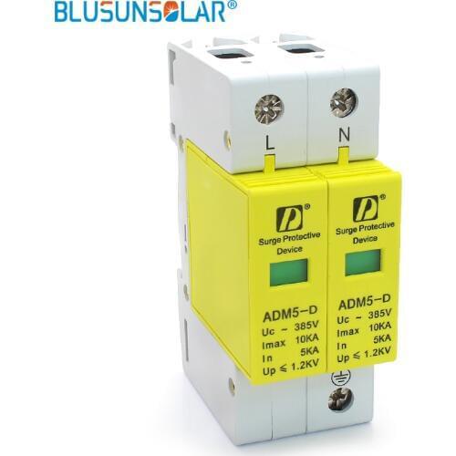 10 pieces lot Din Rail 35mm High Quality Lightning Surge Protectors 10KA 2P 385V Surge Protection Device