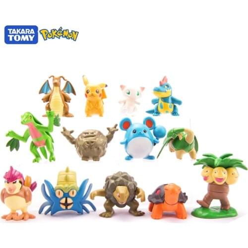 13Pcs/Set Tomy Pokemon 3-5cm Different Styles Collection Anime Figures Model Dolls Action Pokémon Pikachu Game Play Kid Toys