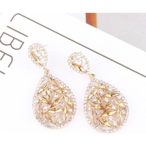 2021 New Sells Well In Europe And America, Exaggerated Creativity, Multi-layer Alloy Diamond Inlaid Geometric Earrings, Women