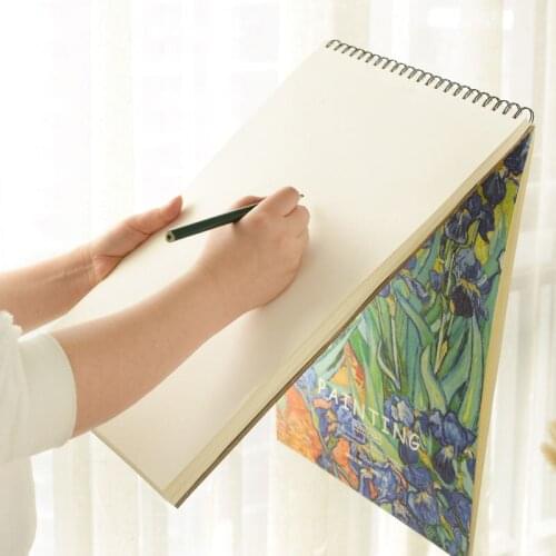50 Sheets Retro Coil Sketchbook Kraft Paper Sketch Supplies Journal No A4 Notebook Book Students Painting Book