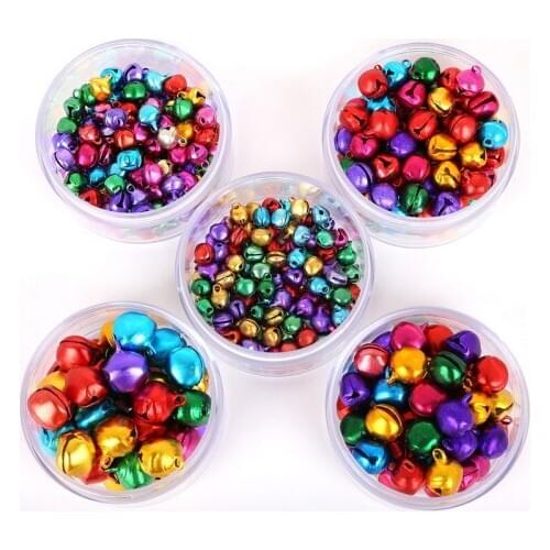 70/100/200/300Pcs Jingle Bells Aluminum Loose Beads Small For Party Decoration Christmas Tree Decoration DIY Crafts Accessories