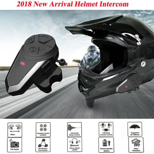 1PC BT-S3 Waterproof Motorcycle Moto Wireless Bluetooth Interphone Comunication Headset with FM Helmet Intercom