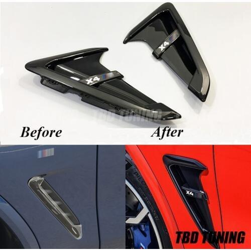 Carbon Fiber Side Fender Air wing Vent Trim For BMW X3 G01 / X4 G02 2018 2019 + Upgrade X3M X4M Car decoration Accessories