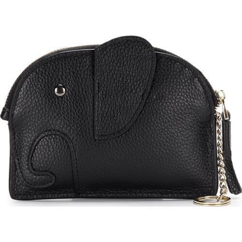 Dropshipping New Arrivals 100% Cowhide Leather Coin Purse For Women Cute Animal Prints Girl Coin Wallet Multi-function Pocket