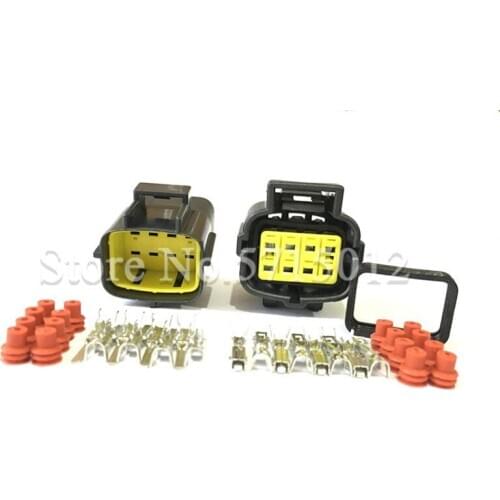FW-C-8M-B FW-C-8F-B black Furukawa 8 Pin way 2.3mm male female waterproof auto connector adapter with terminal