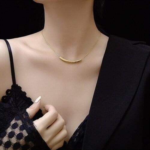 Hip-hop does not fade, smile, stainless steel necklace, femininity, 18K gold-plated jewelry in Europe and America