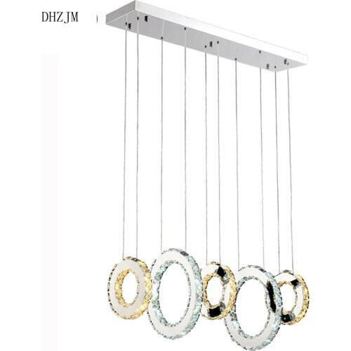 Crystal pendant chandelier lighting silver Modern chandelier lights for living room dining room 3or 5 Rings crystal LED Lighting
