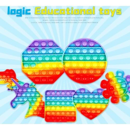 Fidget Toys Rainbow Bubble Pop Fidget Kids Toy Sensory Autisim Special Need Its Anti Stress Relief Squishy Fidget Toy For Kids