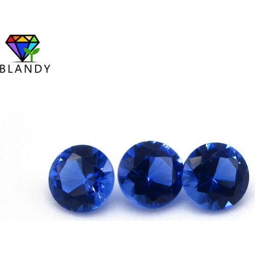 Hot Sale 5A Qaulity 1000pcs/lot 0.8-3.0mm Round Machine Cut Sapphires Blue Nano Stone Synthetic Gems For Jewelry Wax Casting