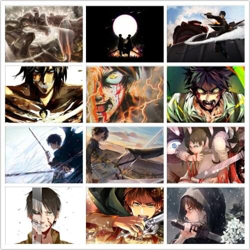 Square/Round Diamond Painting Attack Titan 5D DIY Anime Poster Diamond Embroidery Mosaic Set Cross Stitch Home Decoration