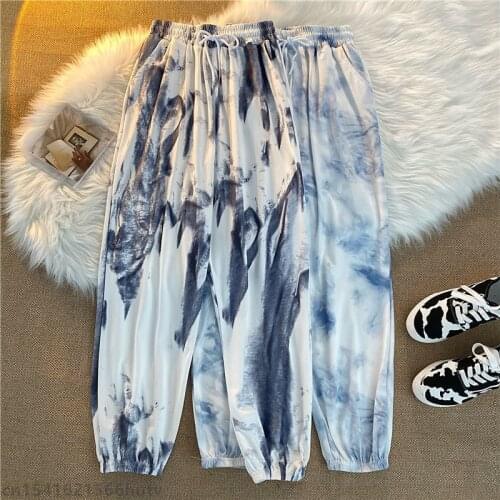 Summer hip-hop Mixed color sweatpants 2021 new womens jogger trousers Harajuku high waist loose casual pants sweatpants women