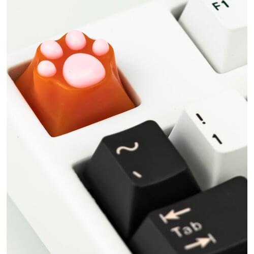 Cat/Panda and Palm Design Mechanical Keyboard Keycap Soft Touch Keycap Silicone Translucent Gift Keycap