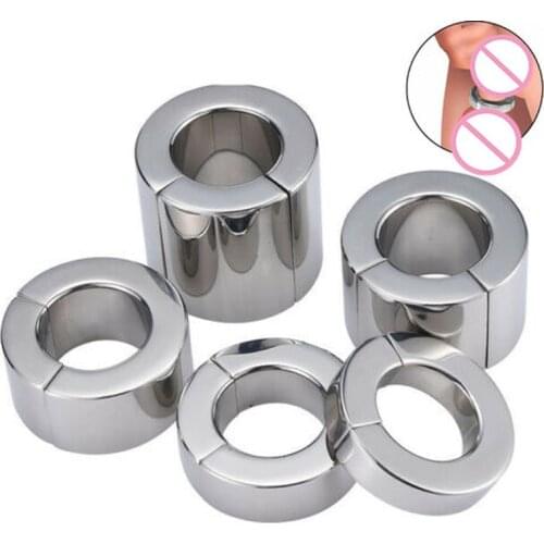 Metal Scrotum Pendant Ball Stretcher Device Magnet Testis Weight Cock Ring Penis Restraint Stainless Steel Sex Toys for Men BDSM