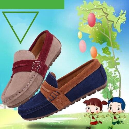 Boys Girls Genuine leather Shoes Moccasins Soft Kids Loafers Children Flats Causal Boat Shoes Childrens Wedding Leather Shoes