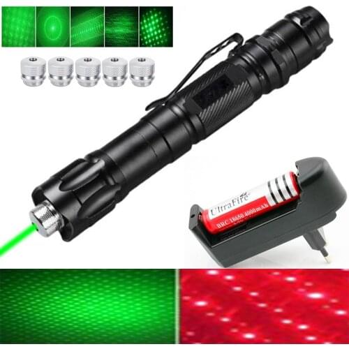High-power hunting laser pointer 450nm powerful green 8000m visible light burning laser pointer cat toy with 18650 battery
