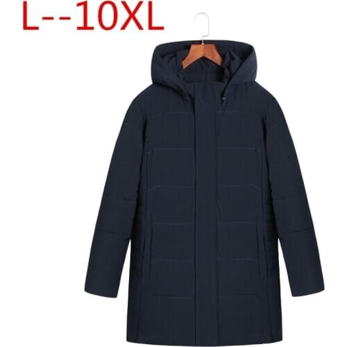 Plus size 10XL 8XL 6X Soft Fabric Winter Mens Jacket Thickening Casual Cotton Jackets Winter Long Parka Men Brand Clothing