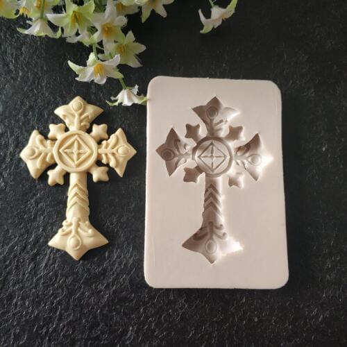 Food Grade Cross Shape Silicone Chocolate Tool Fondant Cake Border Decoration Molds