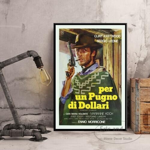Posters and Prints Clint Eastwood A Fistful of Dollars Classic Movie Wall Art Picture Canvas Painting for Room Home Decor
