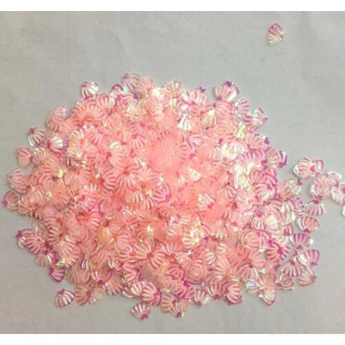 Transparent Pink Yellow Blue Sequin 6*8mm Shell Shaped PVC Loose Sequins for Crafts Garment DIY Kids Scrapbook Accessory 1200pcs