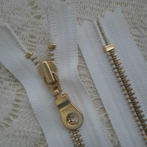 20 PCS/LOT 3# 20cm YKK METAL Zipper CLOSE END WHITE FOR Handbag Sewing Accessories Crafts DIY