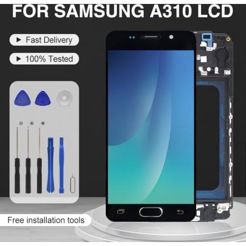 Dinamico For Samsung Galaxy A3 2016 Lcd Screen A310F Display With Touch Digitizer Assembly A310 Display With Frame Free Shipping