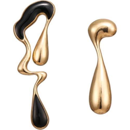 Irregular Geometric Asymmetry Dangle Earrings for Women 4 Colors Painting ZA New Designer 2019 Trendy Ear Jewelry