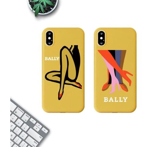 Jamular Fashion BALLYS Cartoon Silicone Matte Soft Shell Phone Case for iPhone X XS XR 11 Pro Max 6 6S 7 8 Plus Phone Back Cover