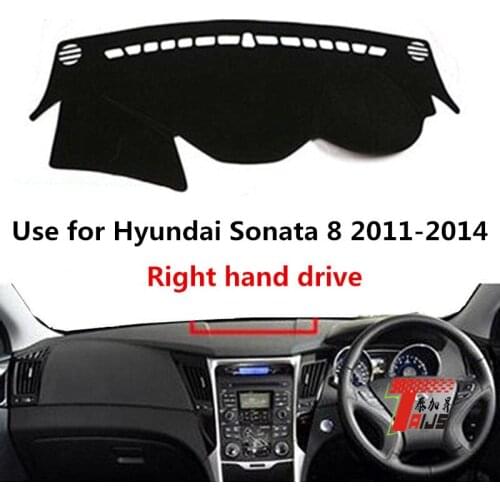 TAIJS Factory Hot selling Sun shade Polyester Fibre Car Dashboard Mat For Hyundai Sonata 8 2011-2014 Right hand drive