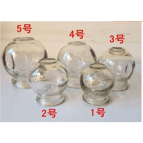 5pcs/set 5 Sizes choose thickened glass vacuum Cup Traditional Chinese cupping Household Extra Strong Glass fire Cupping therapy
