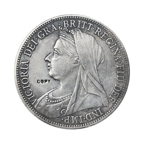 Uk 1898 1 Crown - Victoria 3rd portrait copy coins
