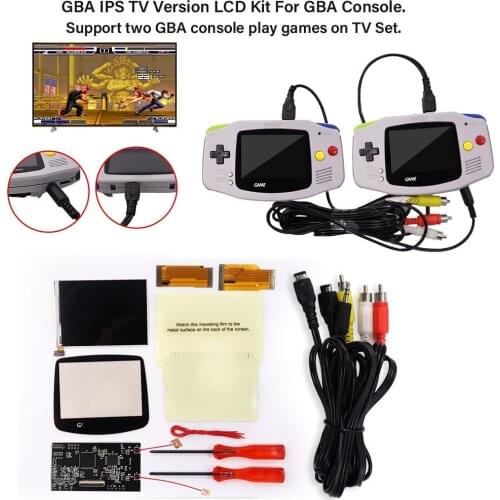 V2 IPS Backlight LCD GBA TV Out Link Version For GBA Console | Play Your GBA On The TV | Include Link Cable