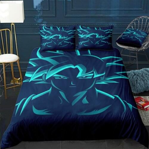 Goku blue Duvet Cover Comfortable Quilt Home Decora Design Universal Bedding Set Bedclothes+Pillowcase 3pcs