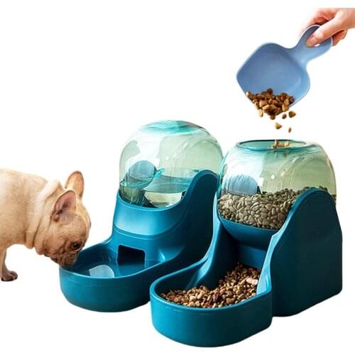 Automatic Pet Feeder Water Dispenser High Capacity Pet Feeder Waterer For Cats Dogs Space Cat Dog Food Water Container