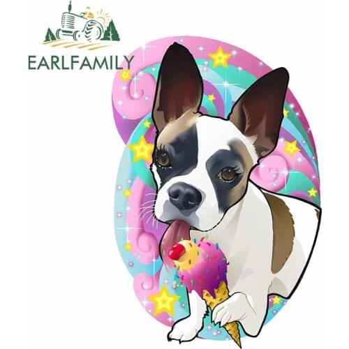 EARLFAMILY 13cm x 9cm Car Stickers for French Bulldog Colorful Window Door Waterproof Vinyl Decals Decoration Car Wrap