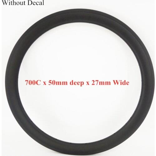 FIC 27mm wide 50mm carbon clincher rim 700c tubeless ready carbon UD matte external 20h 24h V brake disc brake road carbon rims