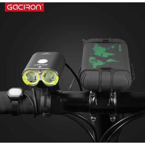 GACIRON 1600 Lumens Split Type Bike Light Bicycle Headlight No Battery IPX6 Waterproof 118 Degree Range Cycling Accessories