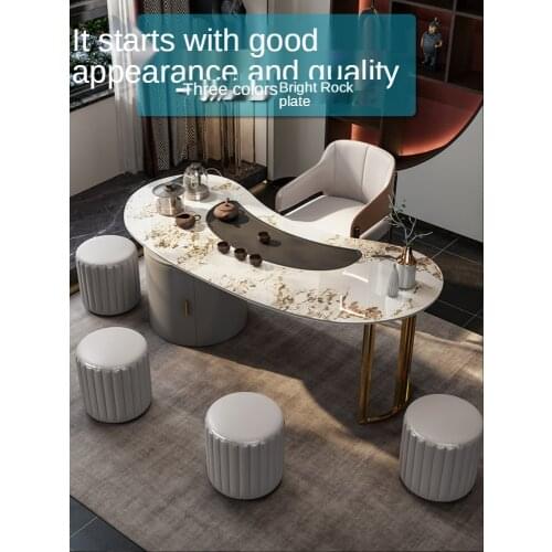 Combination balcony light luxury rock board Kung Fu tea table office modern simple tea table household small tea table