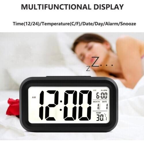 Large Display With Calendar For Home Office Travel Table Clock Snooze Electronic Kids Clock LED Desktop Digital Clocks